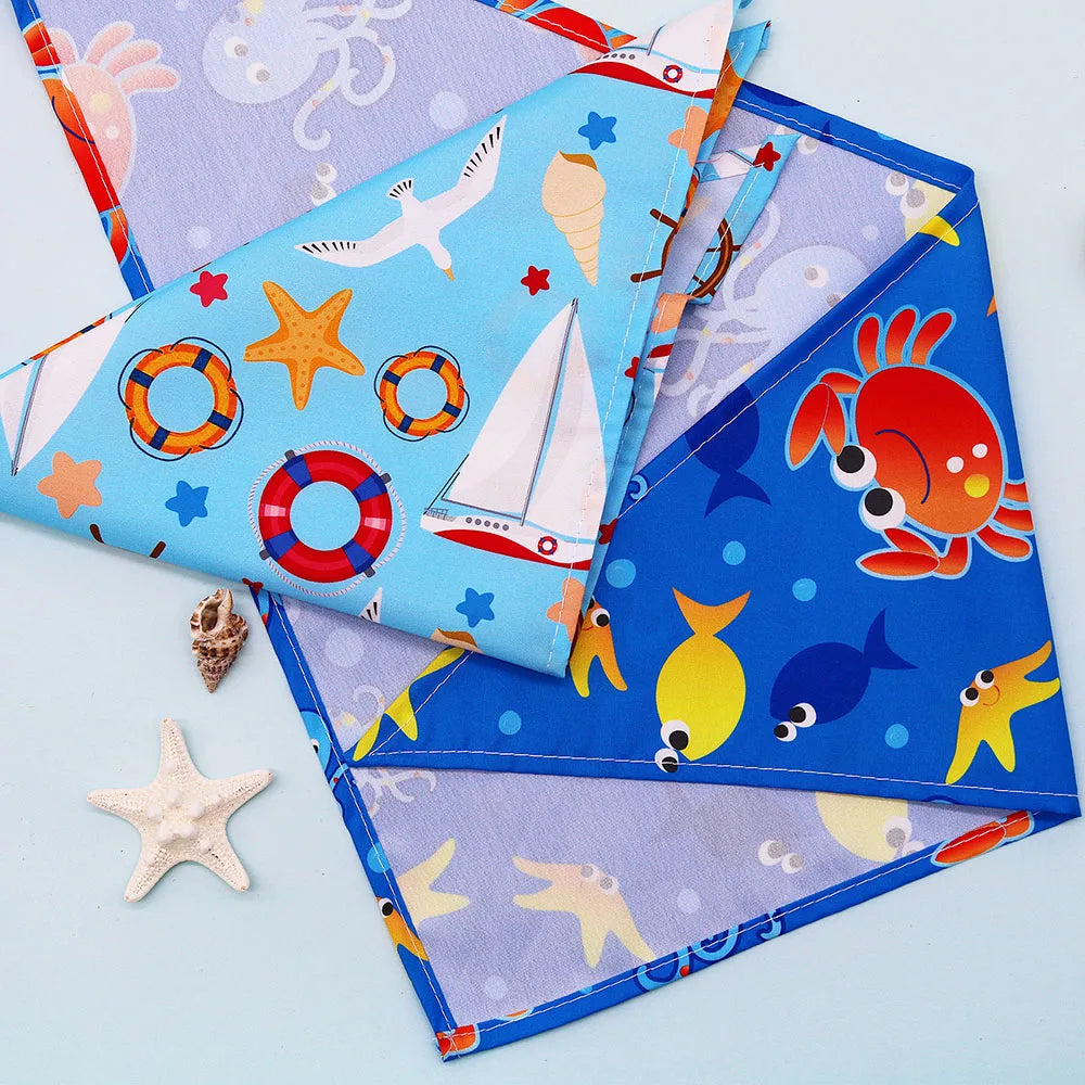 50pcs Pet Dog Bandana Fashion Ocean Style Bandans Scarf For Small Dogs Cats Adjustable Dogs Puppy Bibs For Dog Grooming
