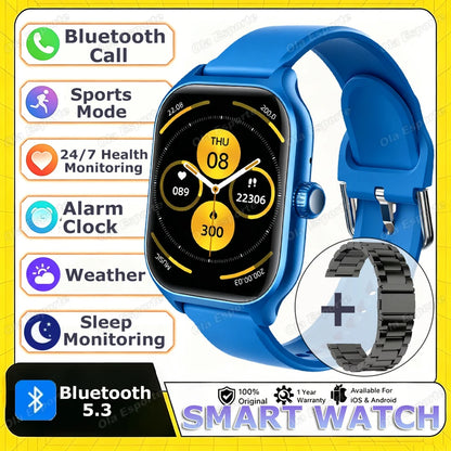 2026 New Men's Smart Watch Women's Gift Heart Rate Blood Oxygen ECG Sports Fitness Watch Electronics Bluetooth Call Smartwatch