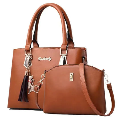 Fashionable women's handbag set, simple shoulder bag, suitable for professional commuting and street photography, versatile