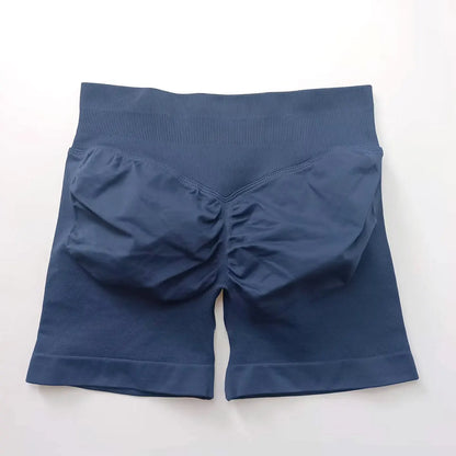 NCLAGEN Impact Shorts 4.5" Women Fitness Sports Biker Shorts Low Ribbed Band Gym Workout Scrunch Butt Yoga Seamless Leggings