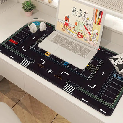 HYBXAXC Parking Lot Design Large gaming mouse pad Advanced desk mats rubber base Durable washable HD print oblong keyboard mat