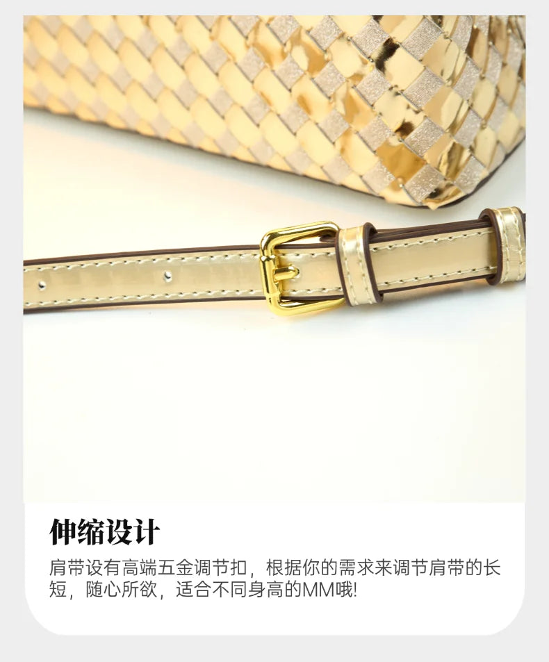 Genuine Leather Woven Handbag For Women 2026 New Light Luxury Women's Shoulder Bag Fashion Commuter Messenger Bag Versatile