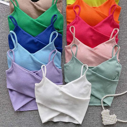  Irregular Casual Sport Camisole Women Strap Design Solid Fashion 2025 Y2K Elegant Ladies Chic Slim Tank Tops