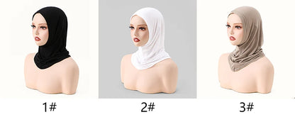 Soft Elasticity Modal Pull on Hijab Muslim Full Cover Neck Instant Hijab Islam Ready to Wear Hijab Scarf HeadWrap Ramadan Prayer