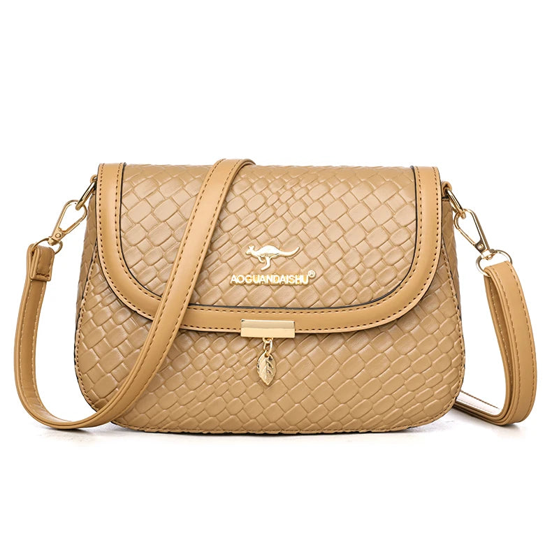 High Quality Soft Leather Purse Fashion Women Shoulder Messenger Bag Multi-pocket Wear-resistant Bag Luxury Ladies Handbag Sac