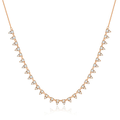 KNOBSPIN 2mm/3mm D Color Moissanite Tennis Necklace s925 Sterling Silver 18inch Chain, Wedding Necklaces for Women Fine Jewelry