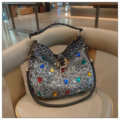 Luxury Genuine Leather Portable Women's Bag Leisure Large Capacity Diamond Tote Bag Shoulder Crossbody Bucket Bags Fashion 2026