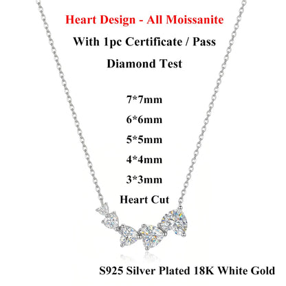 EWYA Floral Cluster Scatter Station Moissanite Necklace S925 Silver V‑Curve Smile Stackable Collarbone Neck Chain Women Gift