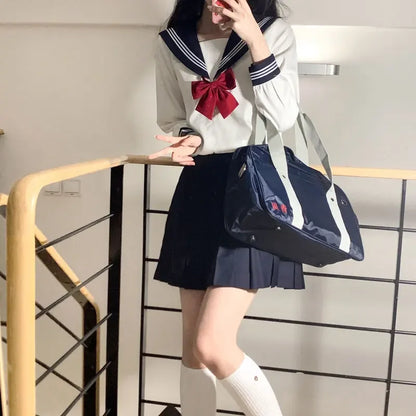 Student JK Uniform Women's High School Korean Chinese School Uniforms Navy Sailor Outfit Short Sleeve Suit Japan Seifuku Girl