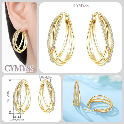 Original 925 Sterling Silver Heart Vintage Luxury Earrings Fashion 18K Gold Hoop Earrings for Women Piercing Jewelry Aretes 2026