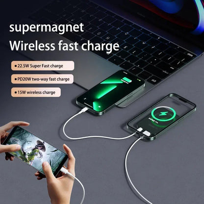 Lenovo PD22.5W Magnetic Wireless Large‑Capacity 500000mAh Portable Fast Charging External Battery Power Bank For iPhone Samsung