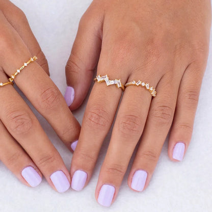 24K Gold Plated Colorful Crystal Gold Rings Turquoise Engagement Wedding Anniversary Ring Light Luxury Fashion Jewelry Gifts A40
