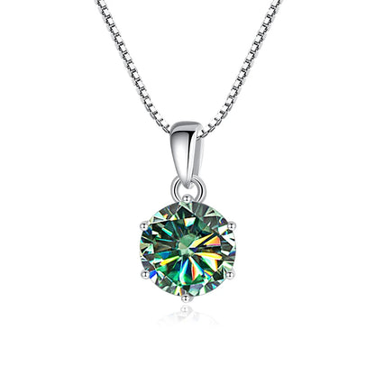 Butterflykiss 1 CT Real Moissanite Pendant Necklace For Women Top Quality 925 Sterling Silver Wedding Party Bridal Fine Jewelry