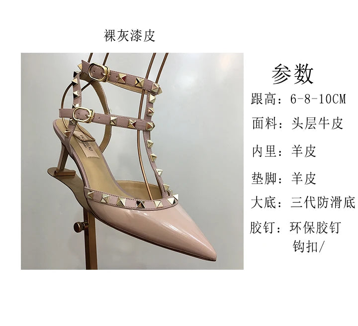 Nude Black Woman heeled sandals Summer Slingbacks High Heels luxury Leather Fashion Brand Designed sandals elegant Prom Shoes