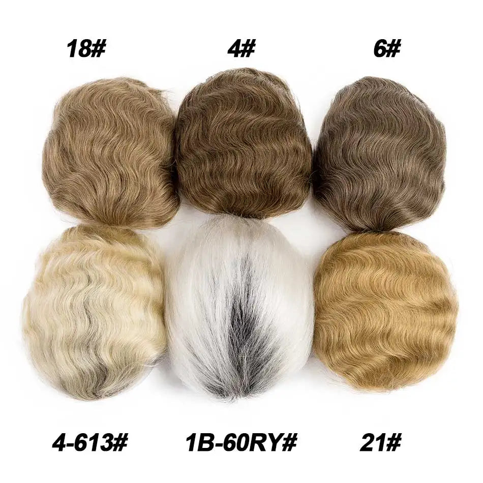 Toupee French Lace In Front Wigs For Man Mono Lace Men's Hair Prosthesis Men's Wigs Human Hair Mono PU Wig Male Hair Prosthesis