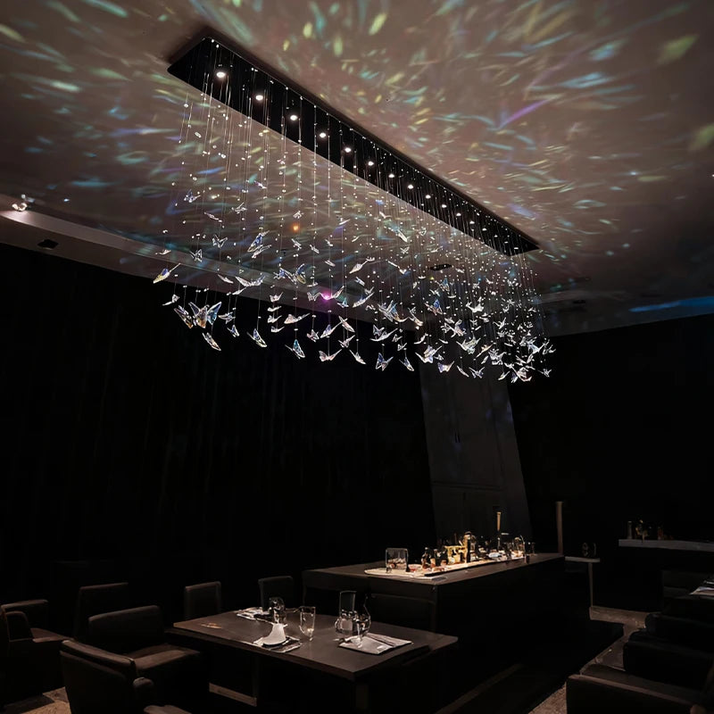 Crystal Chandelier Pendants Butterfly Chandelier Over the Table  Hanging Lights for Kitchen Island Living Room Pendent Lamp