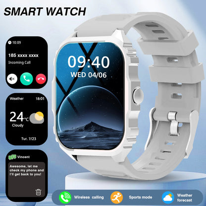 New Lightweight Casual Running Smart Watch, SMS Alerts, Wireless Calling, Changeable Watch Faces, Fitness Monitor, Music Playback, Weather Forecast,Suitable for Iphone & Android