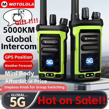 4G LTE Mini Android Walkie Talkie PTT Long Range 5000Km Intercom Sim Card Compatible POC-Global Radio