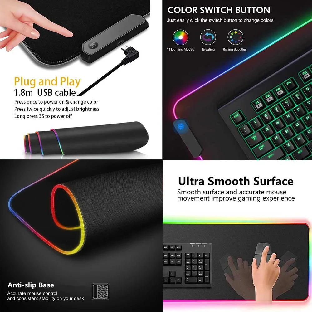 RGB Radio Dj Workbench Mouse Pad Gamer HD Large HD HYBXAXC Desk Mats MousePads Natural Rubber Carpet Anti Slip Laptop Mice Pad