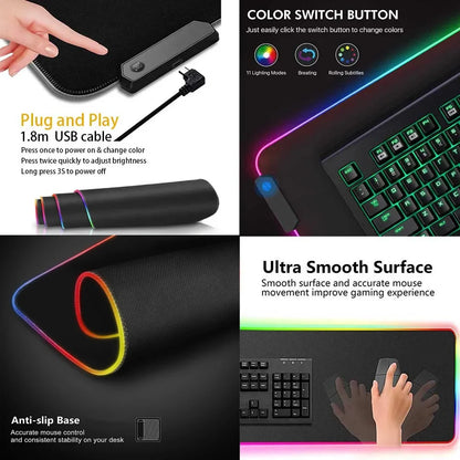 RGB Radio Dj Workbench Mouse Pad Gamer HD Large HD HYBXAXC Desk Mats MousePads Natural Rubber Carpet Anti Slip Laptop Mice Pad