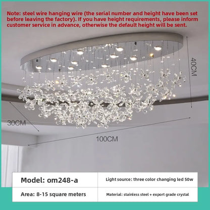 French Crystal Dining ChandelierFo Home Use Restaurant Lamp Luxurious And Modern Café Bar Counter Dining Table And Ceiling Light