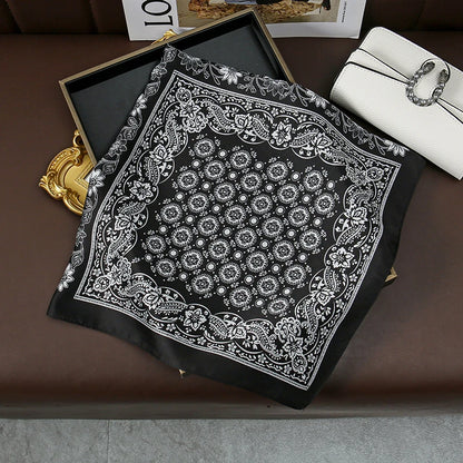 70Cm Square Paisley Printed Women Scarf Silk Satin Scarves Shawl Designer Headband Hijab Bandana Wrap Bufanda