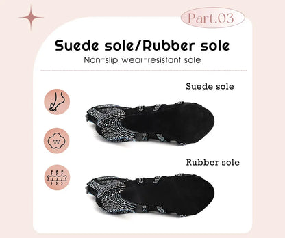 SWDZM Women Dance Boots Shiny Latin Jazz Dance Shoes Full Rhinestone Dancing Boots Customizable Heels Women Ladies Dancing Shoes