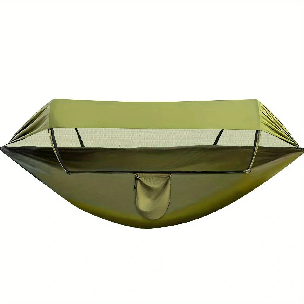 New Arrival Outdoor Double Hammock with Anti-flip Design, Automatic Speed Open Swing, Mosquito Net, Sunshade Canopy