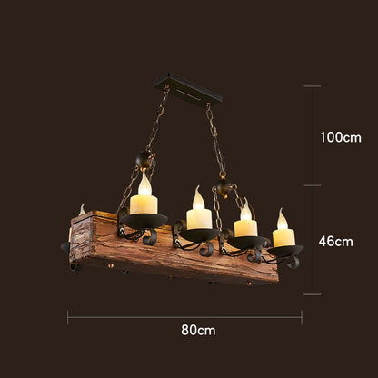 Retro Wood E27 LED Ceiling Lamp Antique Industrial Chandelier Lighting LOFT Bar luminaire Vintage Pendant Lights lustre