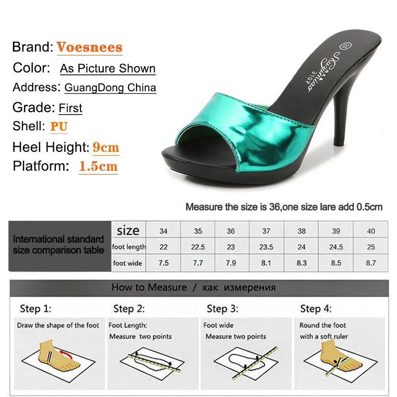 2022 Stripper Heels Women's Luxury Shoes Slippers Sexy Black Pumps Sandals Female Point Toe High Heel Stiletto Hollow Dress Shoe