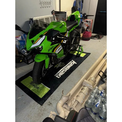 Kawasaki Motorcycle Carpet Garage Mat Racing Cool Moto Display Motorcycle Display Mat Kawasaki Anti-slip Floor Decoration Rug