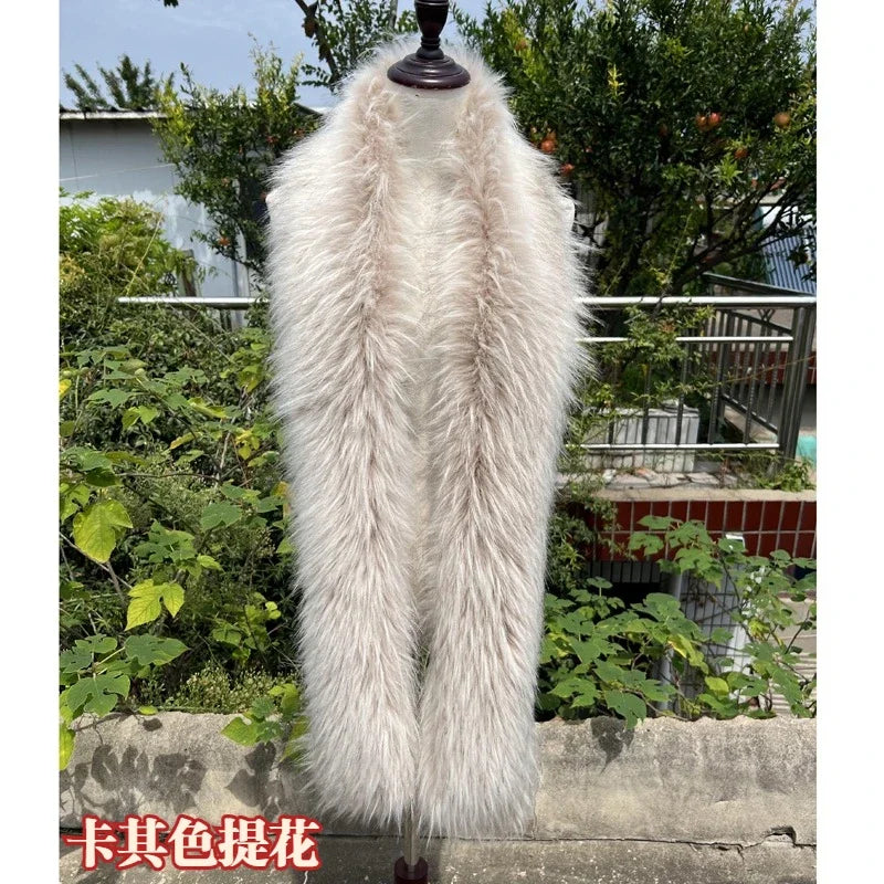 Bulk discount  Y2K Mink Fur Scarf for Women - Winter Plush Long Strip Scarf, European American Style Warm accessory