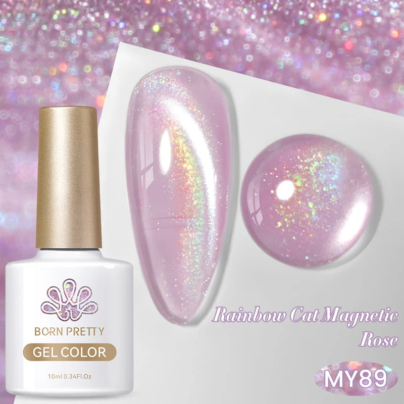 BORN PRETTY 10ml Cat Magnetic Gel Nail Polish Moonlight Glass Bead Water Light Crystal Soak Off UV Varnish For DIY Nail Art
