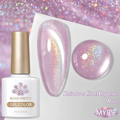 BORN PRETTY 10ml Cat Magnetic Gel Nail Polish Moonlight Glass Bead Water Light Crystal Soak Off UV Varnish For DIY Nail Art