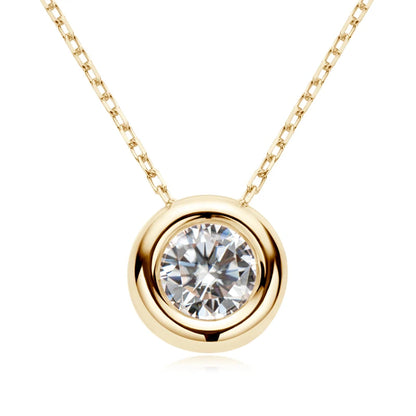 IOGOU Real D VVS1 Moissanite Neclaces 6.5mm Round Pendant for Women 100% Silver 925 Yellow Gold Color Fine Jewelry Wholesale
