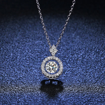 BIJOX STORY 1 CT Moissanite Pendant For Women Simulated Diamond Necklace S925 Sterling Silver Jewelry Girl Valentine's Day Gift