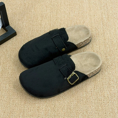 Women's Casual Closed Toe Flip-flops Summer Outdoor Slippers Couple's Flannel Sandals Comfortable Non-slip Men And Women Slides