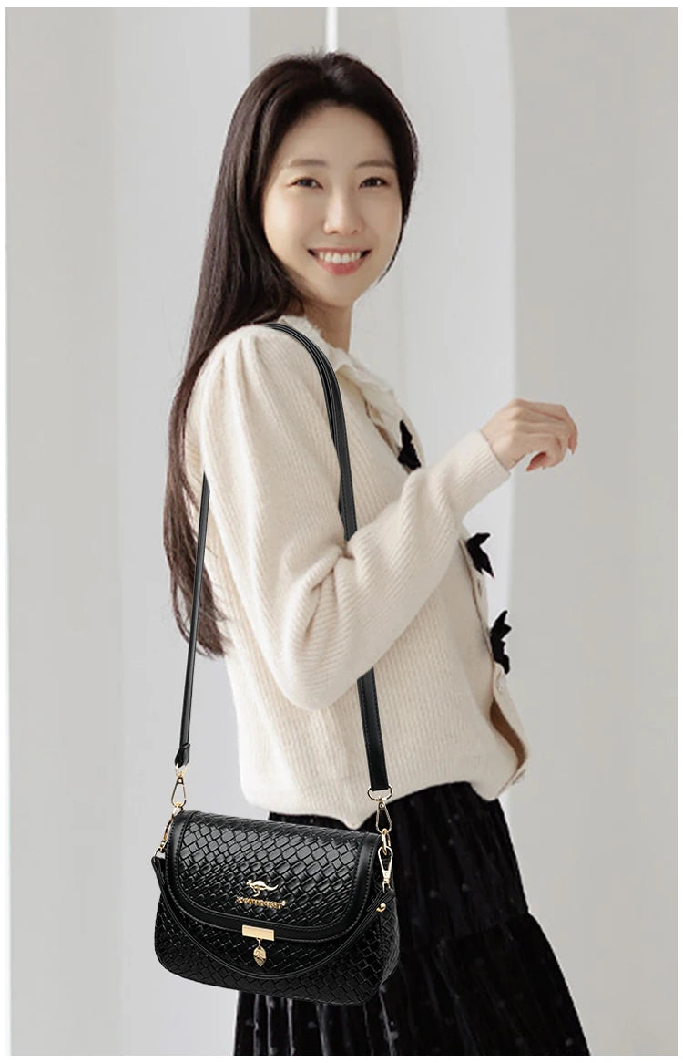 High Quality Soft Leather Purse Fashion Women Shoulder Messenger Bag Multi-pocket Wear-resistant Bag Luxury Ladies Handbag Sac