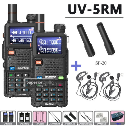 2/4PCS Baofeng UV-5RM 10W Walkie Talkie  Wireless Copy Frequency  Long Rang Type-C Charge Long Range FM Flashlight Two Way Radio