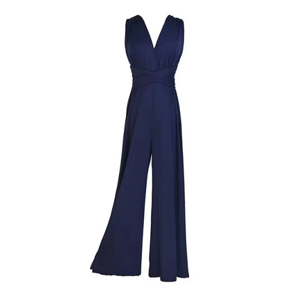 Elegant Palazzo Jumpsuit for Bridesmaids Multiway Convertible Jumpsuit Formal Multi Wrap Wedding Dress Cocktail Floor Jumpsuits
