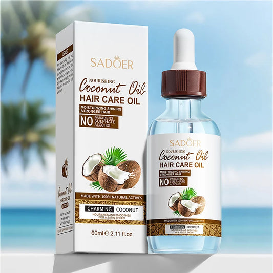 SADOER Coconut Hair Care Oil Hair Essence Repair Dry Damaged Hair Smooth Nourishing Moisturizing Treatments for Hair
