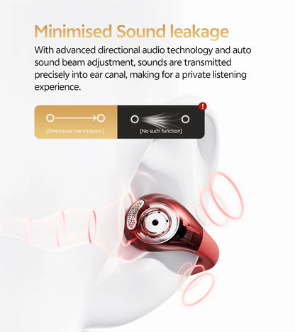 QCY Crossky C30S Open Ear Wireless Earphones Hi-Res with LDAC Ear Clip Earbuds Bluetooth 6.0 Clip On OWS Sports Headphones 40Hrs