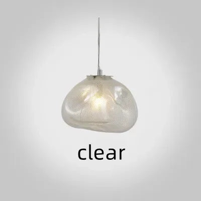 Nordic Designer Smoke Gray Cloud Glass Hanging Chandelier Hotel Living Room Art LED Pendant Lamp Staircase Decor Lights Fixtures