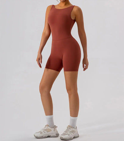 GACVGA Yoga Tracksuit Playsuit One Piece Sexy Fitness Rompers Workout Clothes Women Gym Sport Buttock Active Jumpsuit