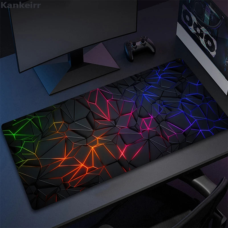 XXL 3D Cool Geometry Mouse Pad Large Computer Rug Office Table Mat 90x40cm Rubber Anti-slip Gaming Keyboard Mousepads Desk Pads
