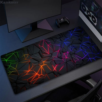 XXL 3D Cool Geometry Mouse Pad Large Computer Rug Office Table Mat 90x40cm Rubber Anti-slip Gaming Keyboard Mousepads Desk Pads