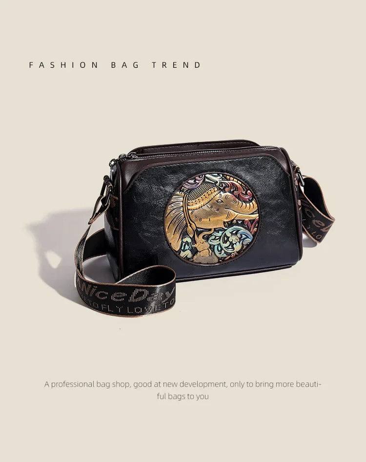 Women Crossbody Bag for Women Elephant Bags Fashion Print High Quality Leather Shoulder Bag Messenger Bags Sac a Main