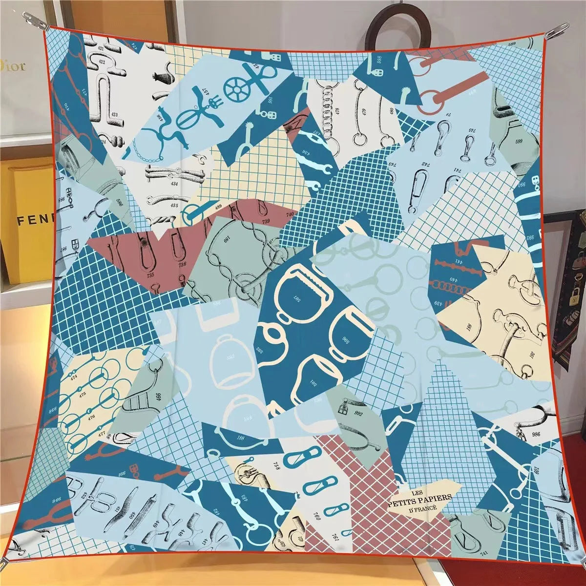 【2025 New】90x90 Twill Silk Square Scarf for Women - French Retro Niche Bustier Shawl Scarf - Stylish Fashion Wrap Accessory
