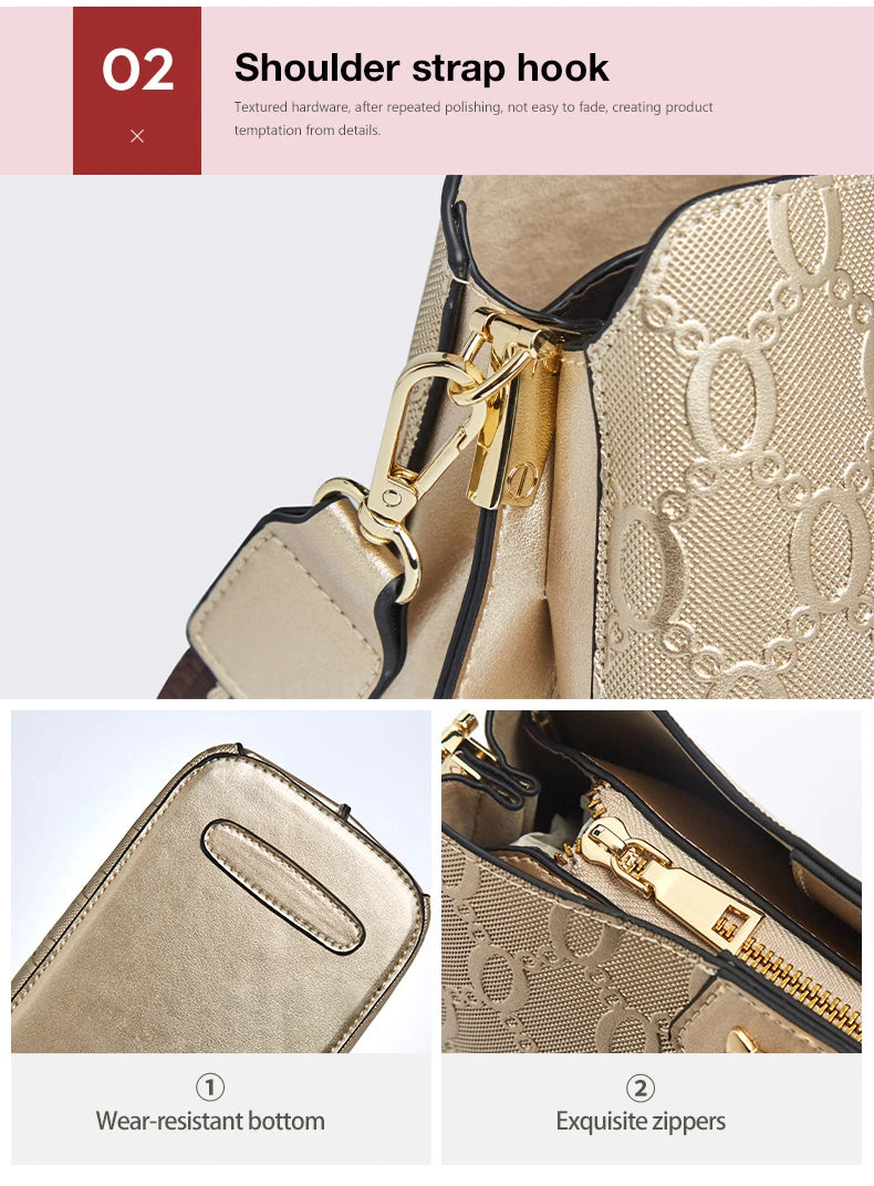 FOXER Cowhide Leather Women's Shoulder Bag Light Luxury Ladies Tote Bag Elegant Female Crossbody Bag Daily Commute Purse