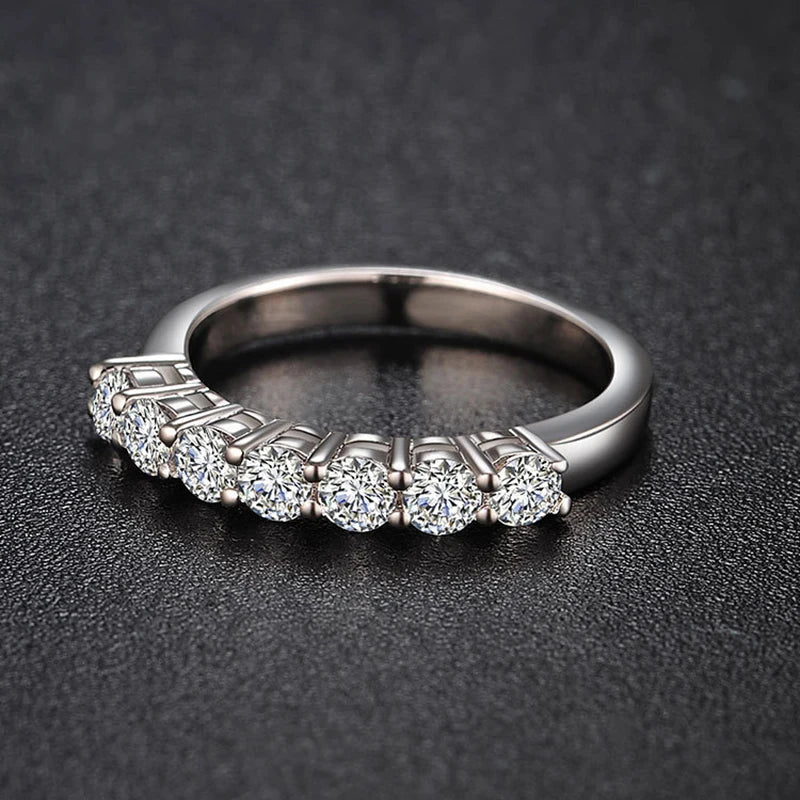 Moissanite Ring 100% Pass Diamond Tester Pen Matching Wedding Diamond Band for Women 925 Sterling Silver Female Single Tail Ring